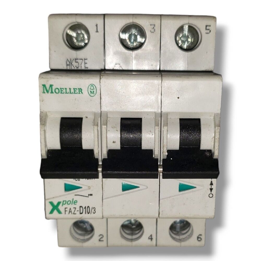 10A Moeller NSB FAZ-D10/3-NA DIN Rail Breaker 3P 415V 50/60Hz